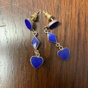 925 SILVER Blue Earrings